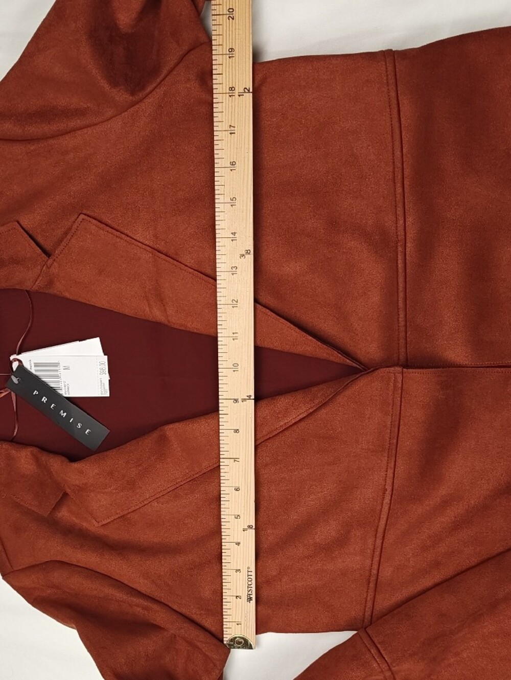 Premise Women's Rust Faux Suede Blazer Longcoat Size Medium NWT - Picture 6 of 9